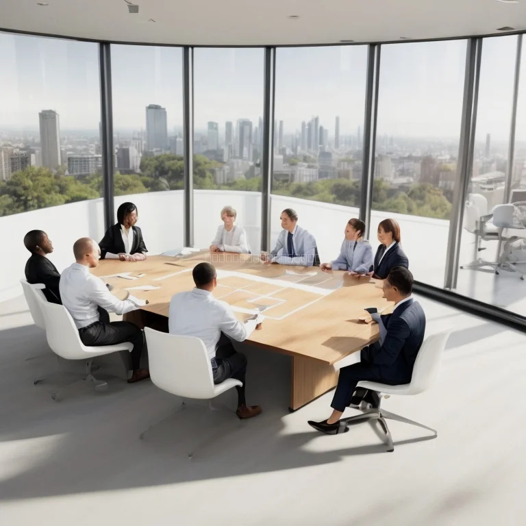 Group workshop discussing leadership ethics principles